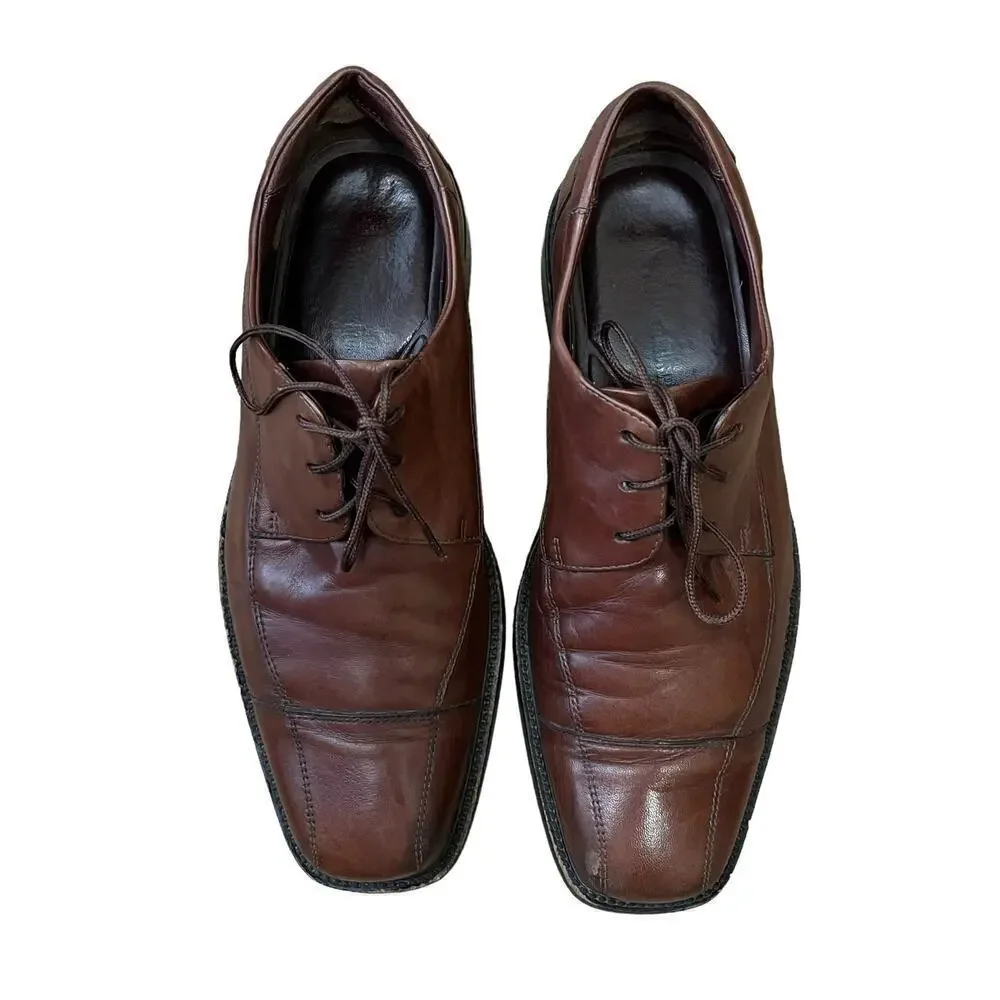 Johnston & Murphy Oxfords Men’s 8.5 Brown Leather Cap Toe Dress Shoes Office